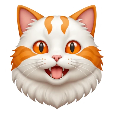 flat toon style cat with mouth open saying 'meow' (text included) sticker