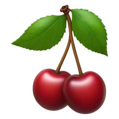 Two cherries held by bow ribbon stem sticker