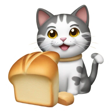 Cat making bread sticker
