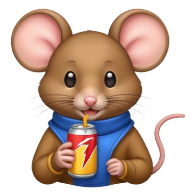 mouse drinking energy drink sticker