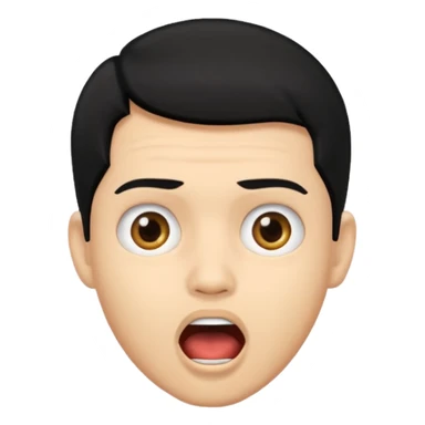 light skin black hair man surprised sticker