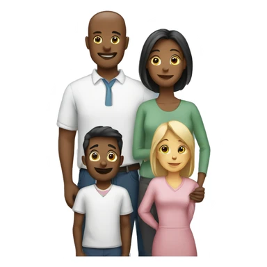 Family from man, woman and 2 cats sticker