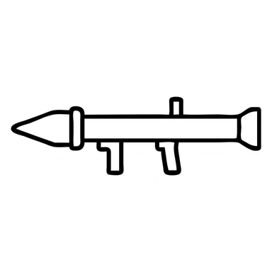 outlined icon of an anti-tank rocket launcher sticker