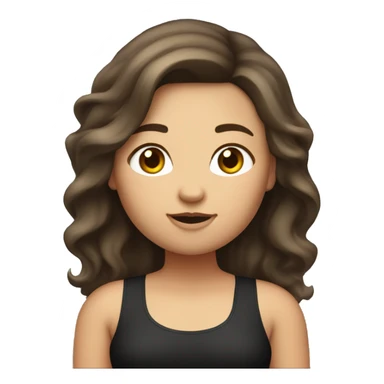 Create a fat girl with a crop on her, Let the girl have brown hair and long hair, and let the color of the chrome be black.  sticker