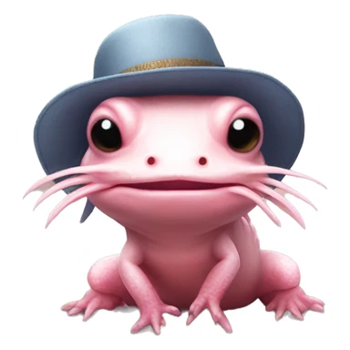 Axolotl wearing a hat sticker