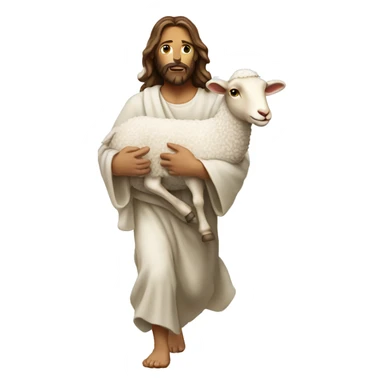 Jesus carrying a lamb sticker