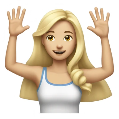 blonde girl gesturing no sticker