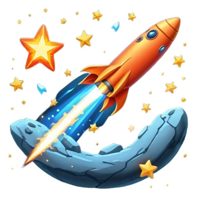 Asteriod emoji make it Falling like a shooting star sticker