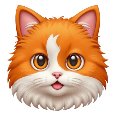 cute kitty emoji with a surprised face sticker