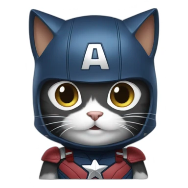 cat in captain America suit sticker