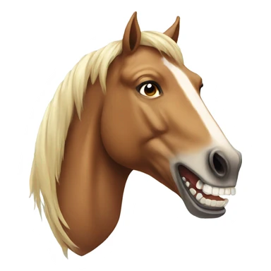Horse with human teeth sticker