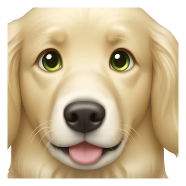 English cream golden retriever with woman who has dark blonde hair and green eyes sticker
