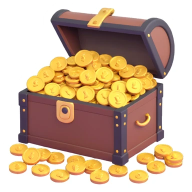 treasure chest with gold coins sticker