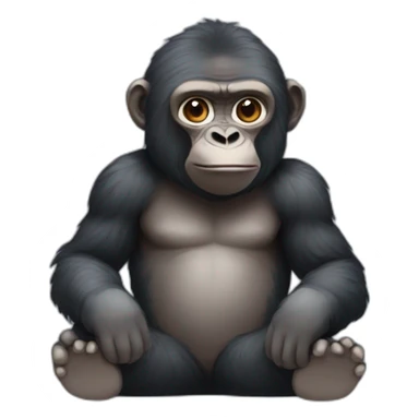 Gorilla sitting on a monkey sticker