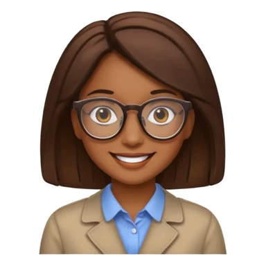 de una chica morena con lentes sticker