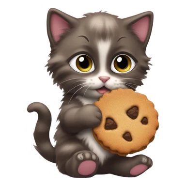 Kitten eating girl scout cookies sticker