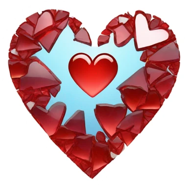 broken glass red heart  sticker