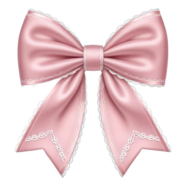 light pink bow with white lace sticker