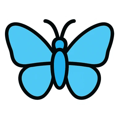 sky blue butterfly sticker