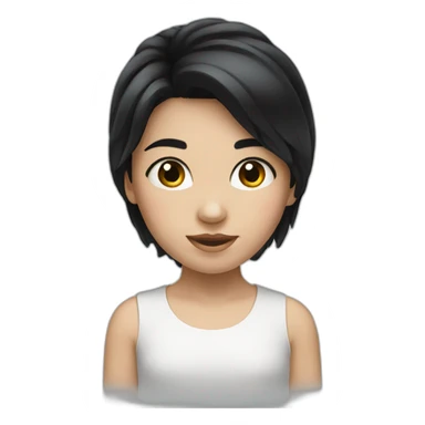 little white girl with black hair sticker