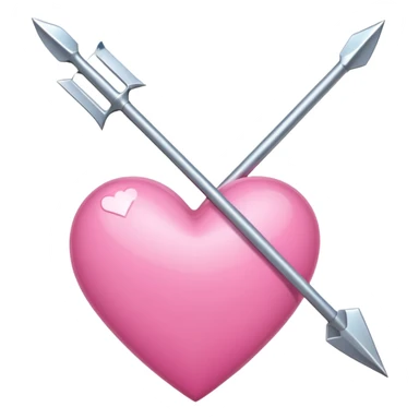 pink heart impelled by arrow sticker