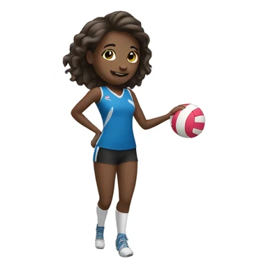 girl playing volleyball sticker