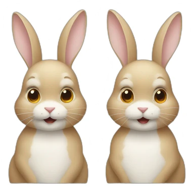 Two rabbit faces sticker