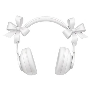 White headphones with bows  sticker