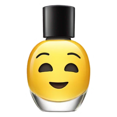 a perfume with a happy face sticker