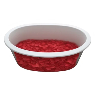Tub with rose petals red sticker
