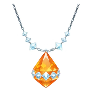 Fantasy Magic Orange Necklace Diamonds Low Poly sticker