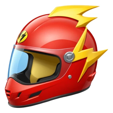 cartoon racing helmet with a lightning bolt and side attachments sticker