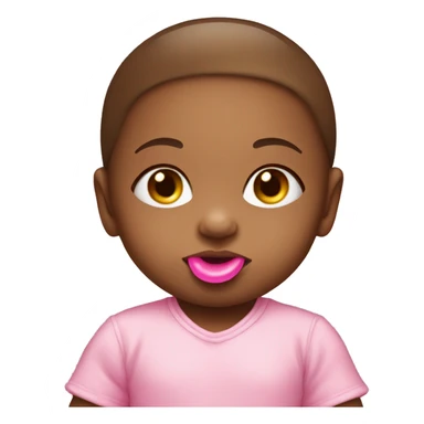 Baby girl with a pink pacifier sticker