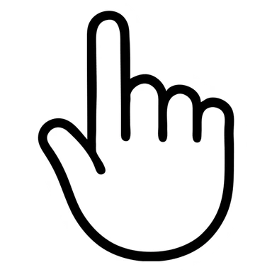 modern minimal hand icon, black outline sticker