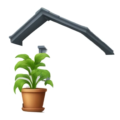 potted plant under the house roof sticker