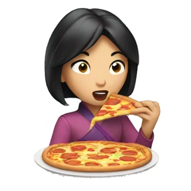 Mulan eating pizza  sticker