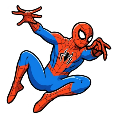Spider-Man web-slinging in action pose sticker