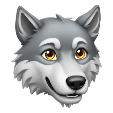 cartoon wolf sticker