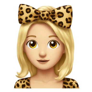 Bow with leopard print sticker