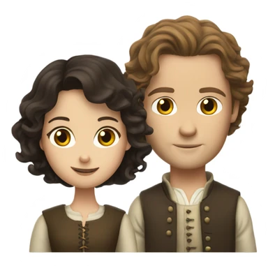 Jamie and Claire Fraser sticker