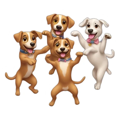 3 dogs dancing cabaret sticker