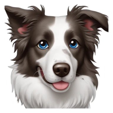 border collie gris blue merle y otro border collie color chocolate  sticker