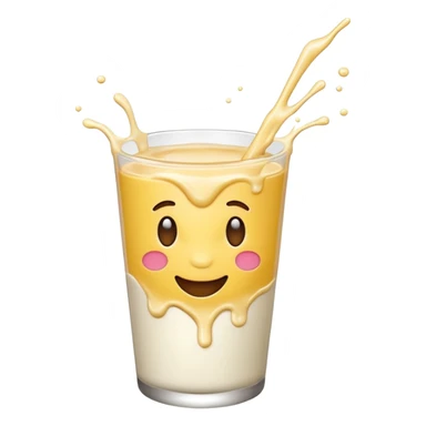 Emoji with milk flowing sticker