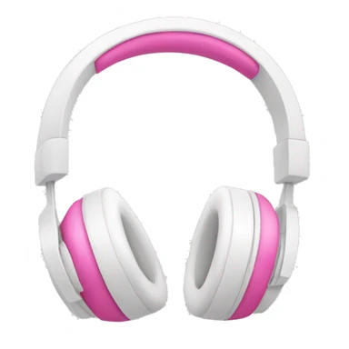 White headphones with pink bow sticker