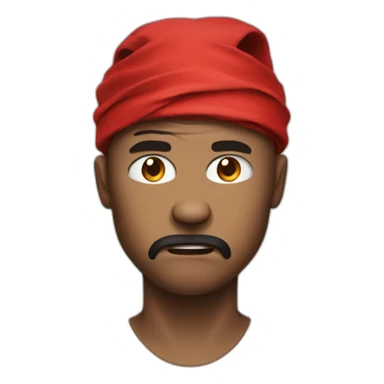 angry man with red bandanna on his head sticker