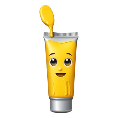 a tube of yellow paint sticker