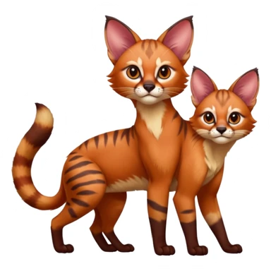 Serval-Caracal-Lykoi-Sphynx-Red-Panda-fusion-hybrid-animal-creature, full body sticker