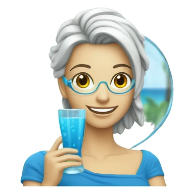 Blue curaçao clear glass sticker