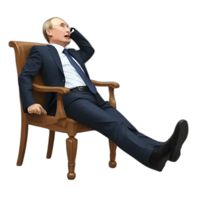 Putin falling off chair sticker