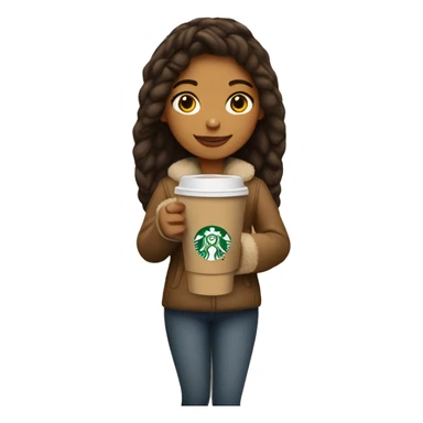 Girl in ugg boots holding a Starbucks coffee sticker